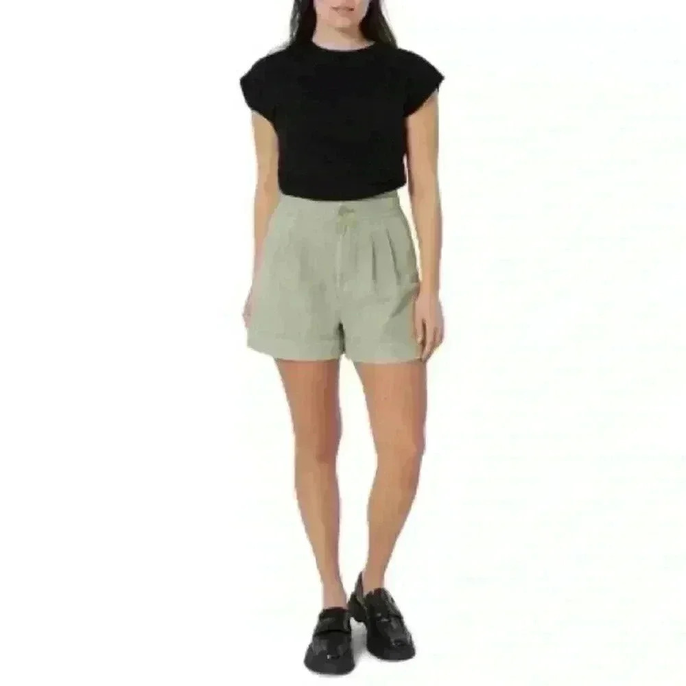 New Joie linen blend shorts High waisted Pleated shorts